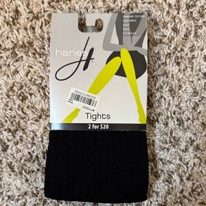 Hanes Black Diamond Texture Tights